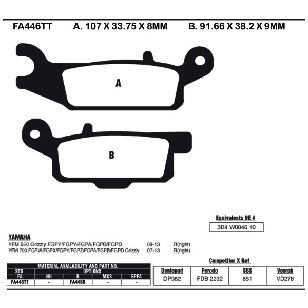 EBC EBC Brake Pads FA446TT